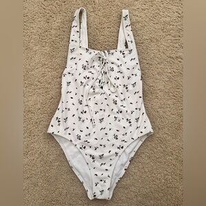 La Hearts White Floral One Piece